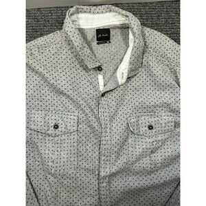 JB Holt Men's XXL Long-Sleeve Button-Up Shirt Gray Textured Triangle Print